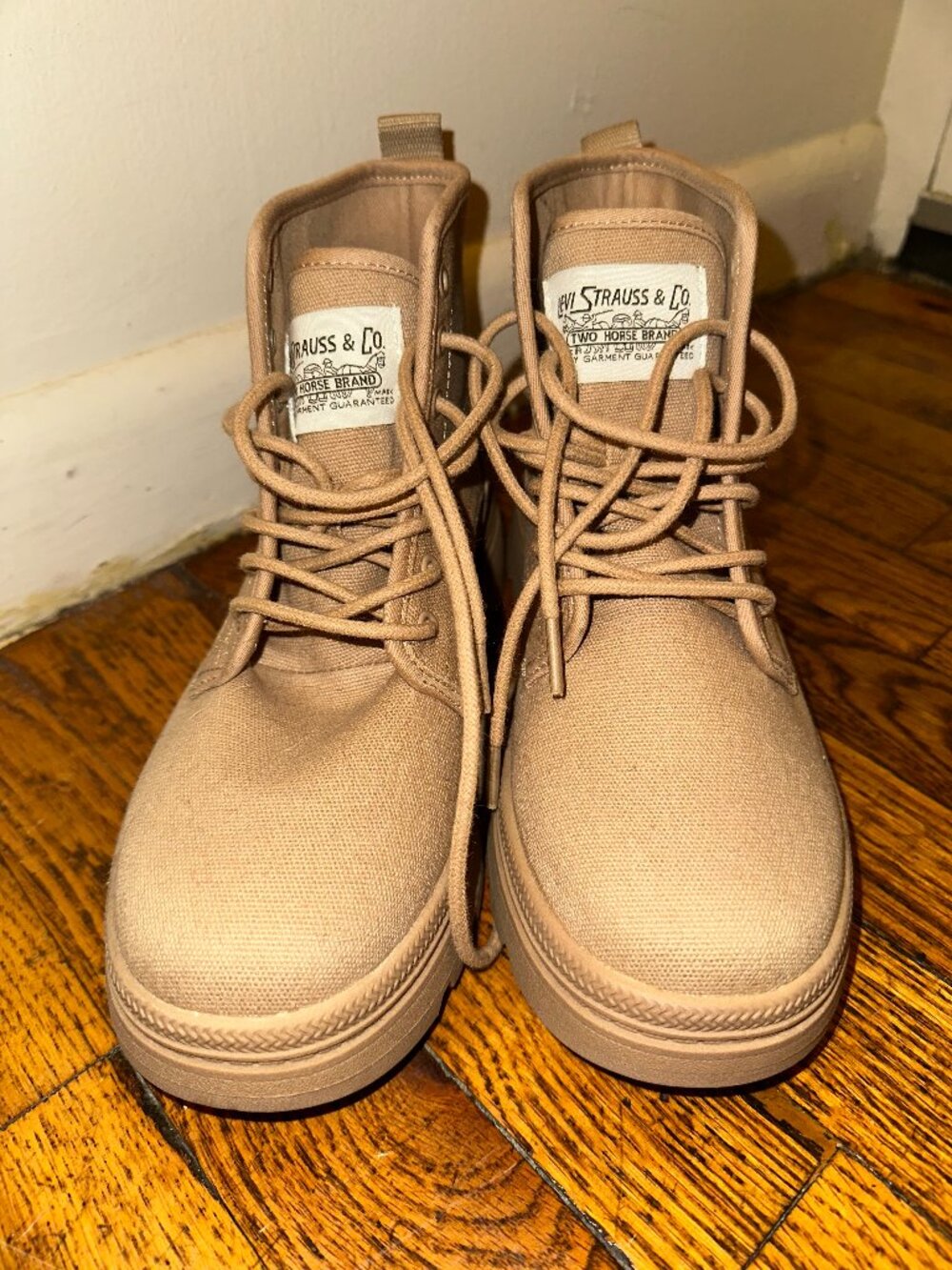 Levi's Hayley Heavy Canvas Casual Lace-Up Platform Boots (7.5)